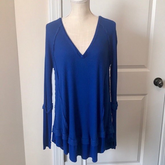 Free People Tops - NWT Free People Royal Blue Laguna Thermal Tunic